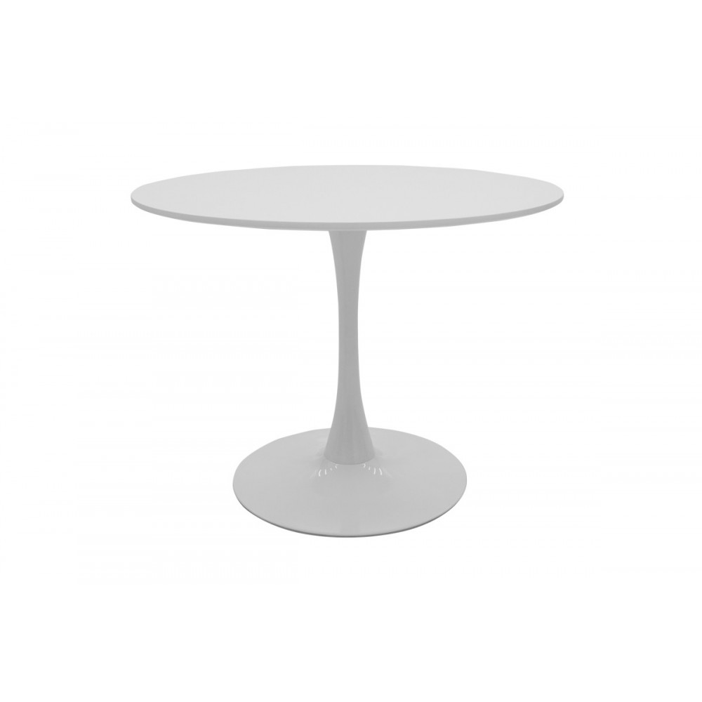 Τραπεζαρία 5τμχ "JULITA-BALOU" από pp/mdf σε λευκό/φυσικό χρώμα Φ100x75