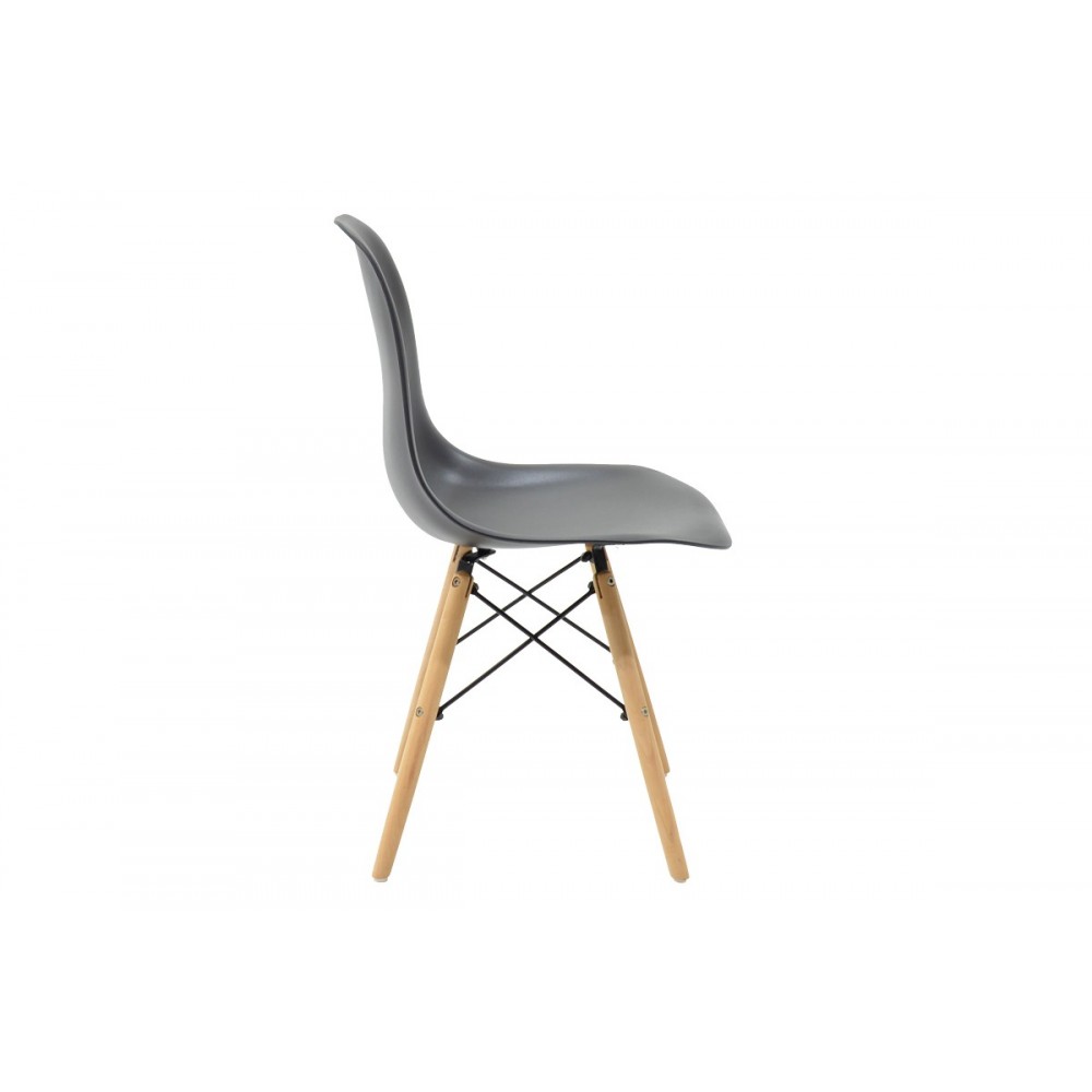 Τραπεζαρία 5τμχ "JULITA-BALOU I" από pp/mdf σε μαύρο/φυσικό χρώμα Φ120x75