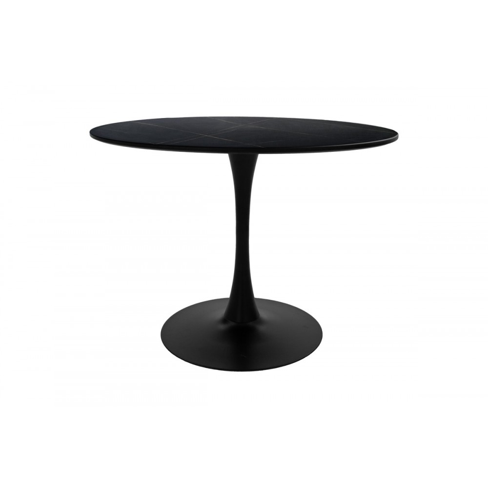 Τραπεζαρία 5τμχ "JULITA-BALOU I" από pp/mdf σε μαύρο/φυσικό χρώμα Φ120x75