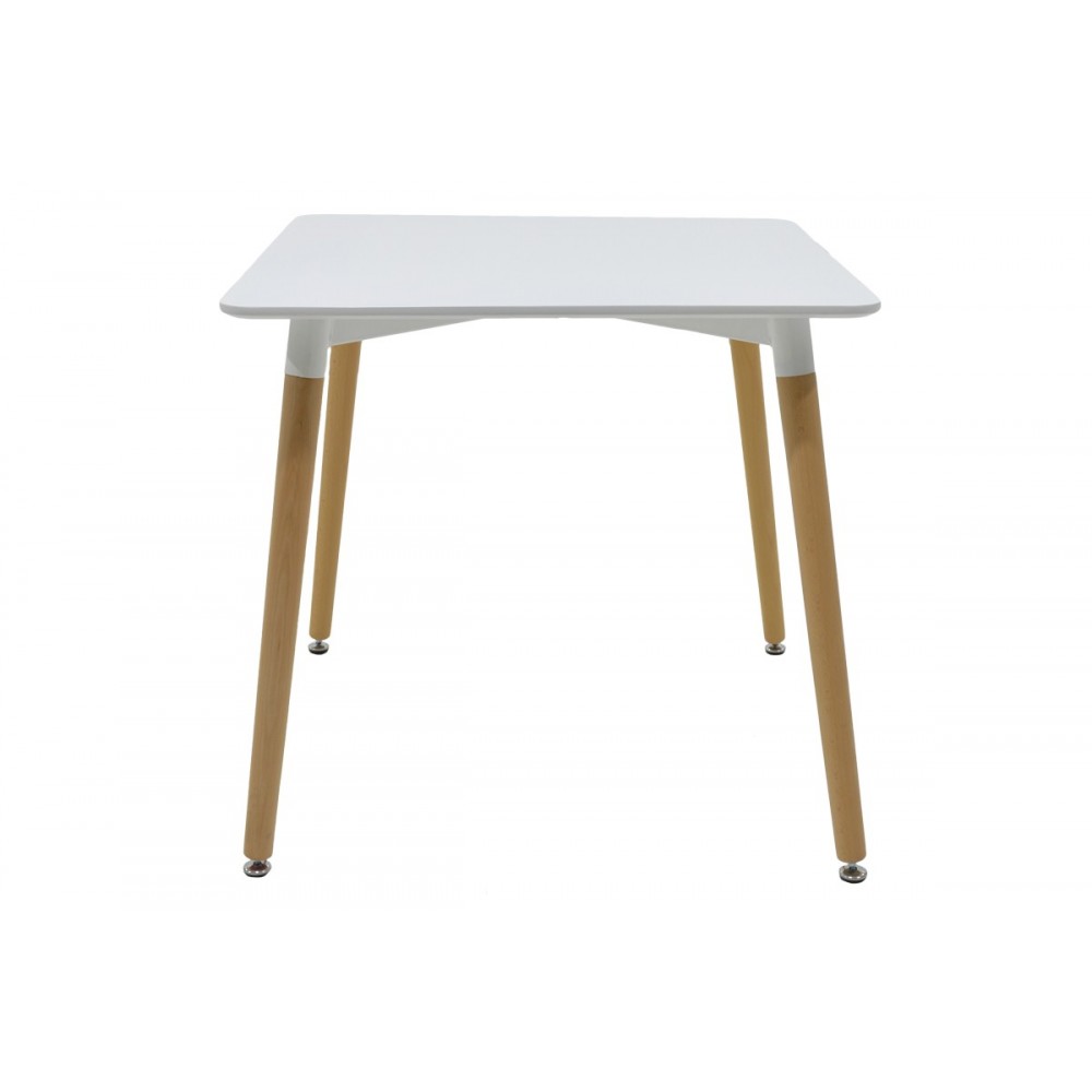 Τραπεζαρία 5τμχ "DELI" από pp/mdf σε λευκό/φυσικό χρώμα 80x80x76