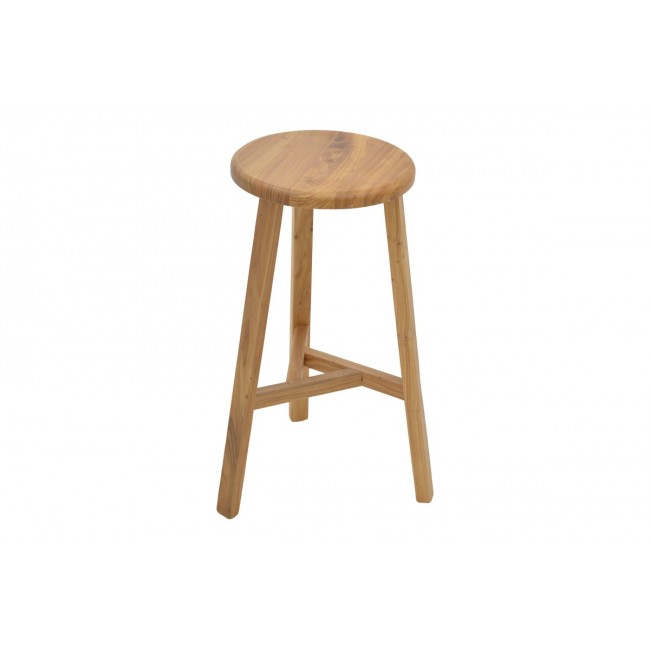 Σκαμπό μπαρ "FABRIO" από ξύλο σε φυσικό χρώμα Φ38x71