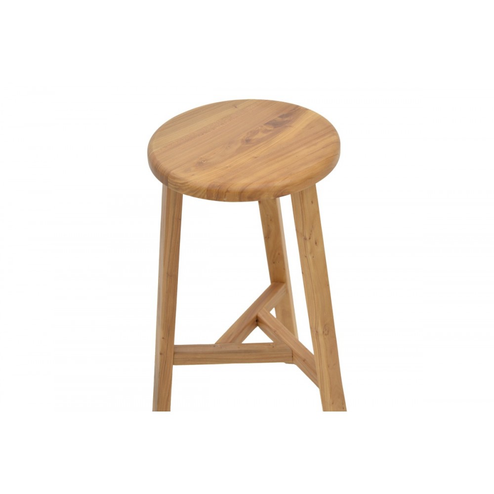 Σκαμπό μπαρ "FABRIO" από ξύλο σε φυσικό χρώμα Φ38x71