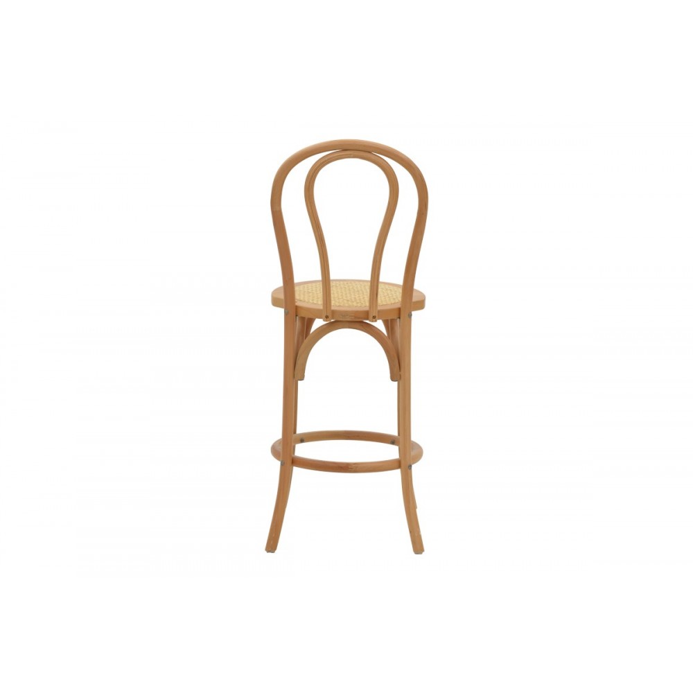 Σκαμπό μπαρ "THONET" από ξύλο/rattan σε φυσικό χρώμα 41x50x105