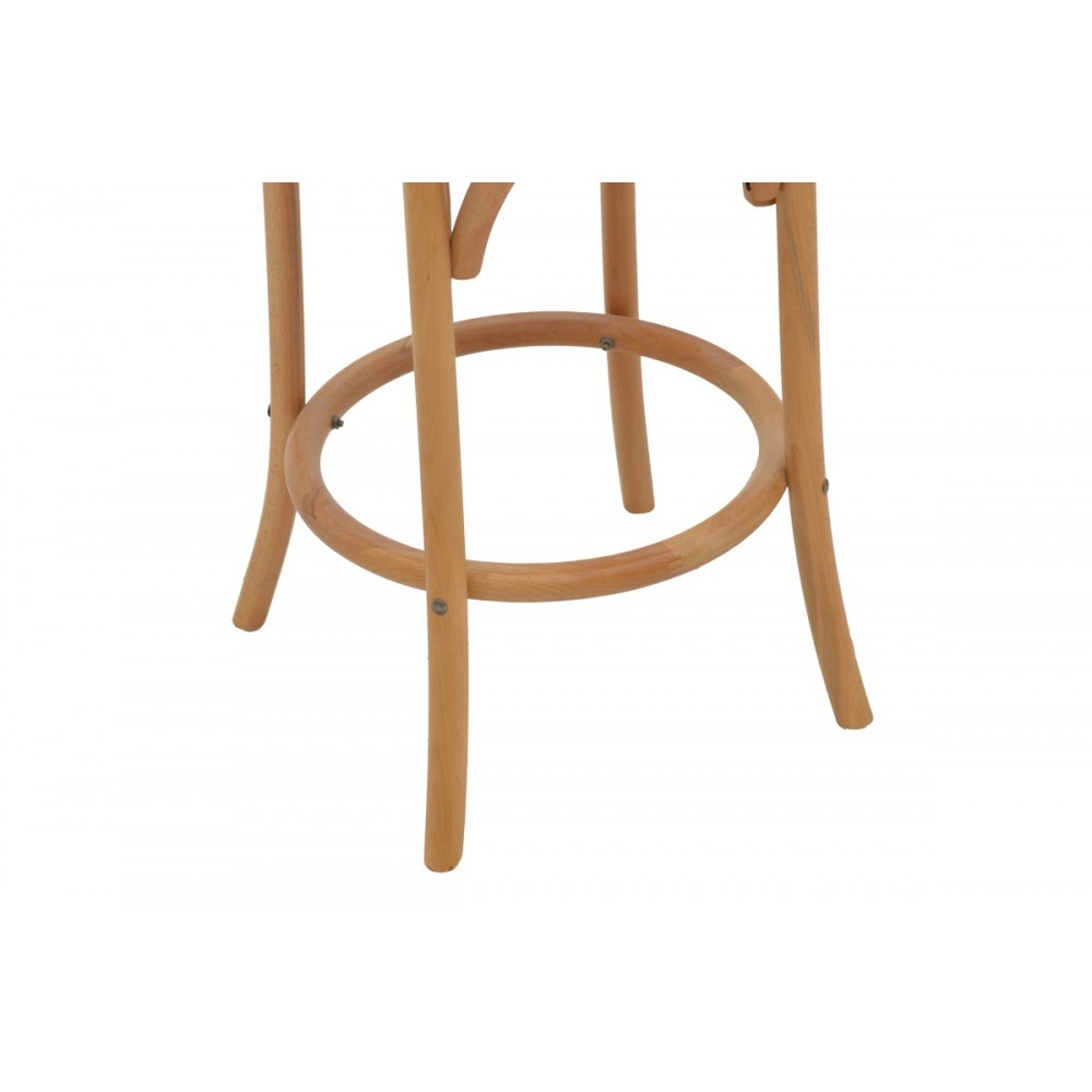 Σκαμπό μπαρ "THONET" από ξύλο/rattan σε φυσικό χρώμα 41x50x105