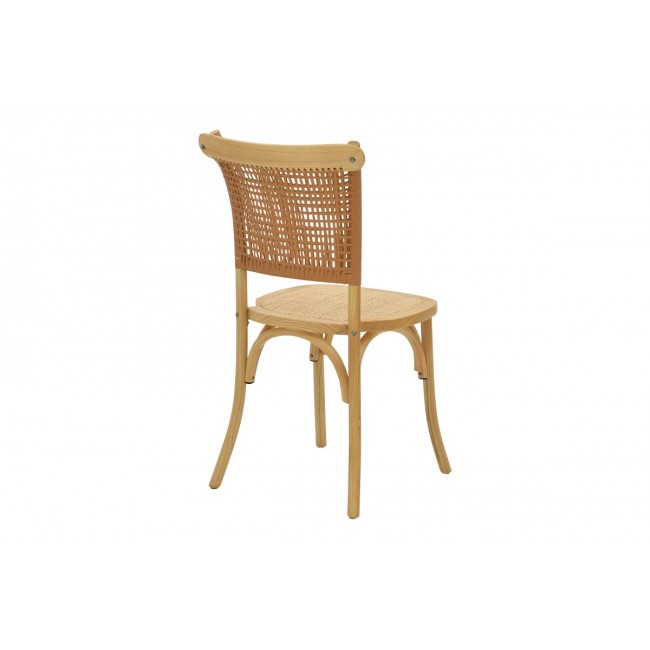Καρέκλα "KARLEY" από ξύλο/rattan σε φυσικό χρώμα 48x52x89