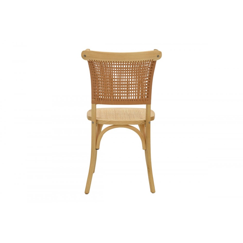 Καρέκλα "KARLEY" από ξύλο/rattan σε φυσικό χρώμα 48x52x89