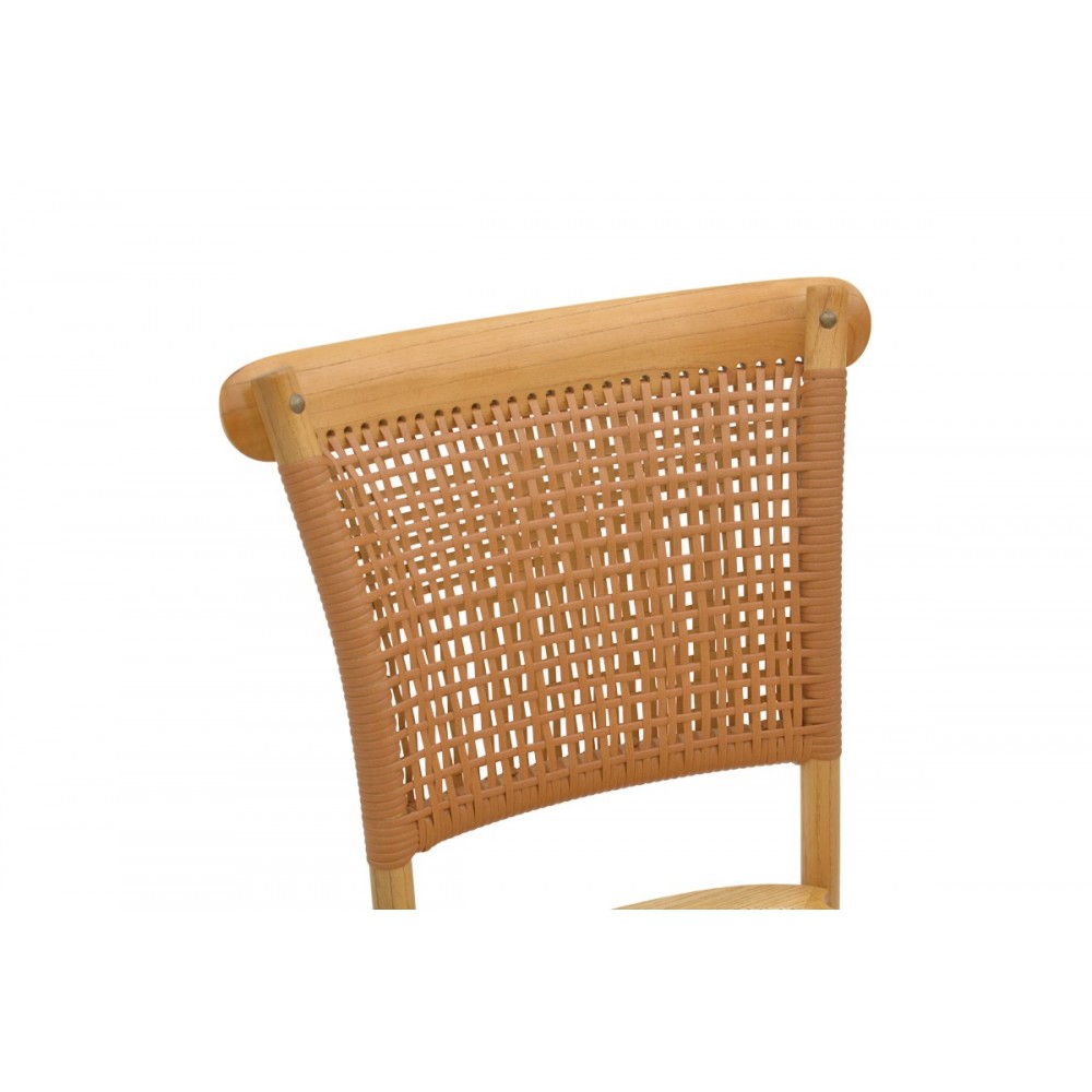 Καρέκλα "KARLEY" από ξύλο/rattan σε φυσικό χρώμα 48x52x89