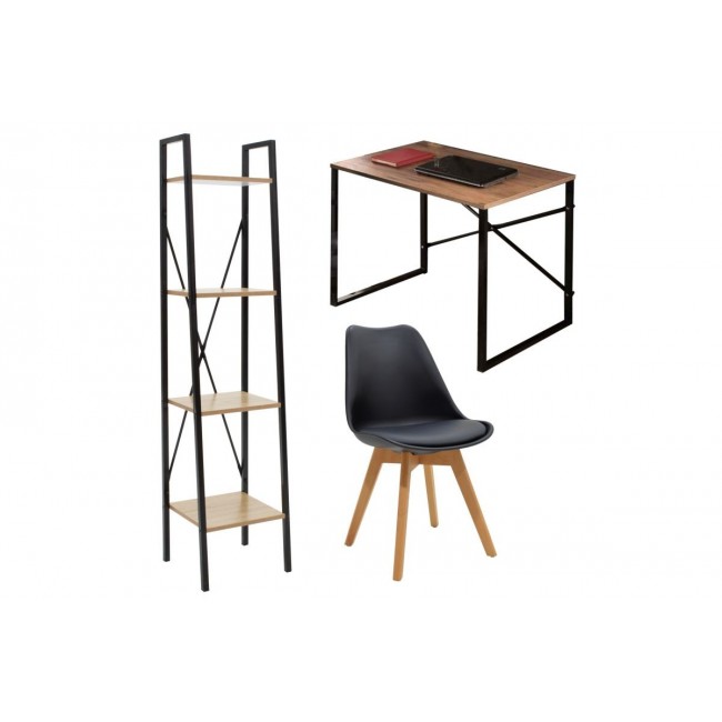 Φοιτητικό πακέτο 3τμχ "UNI 5" σε καρυδί/μαύρο χρώμα 90x60x70