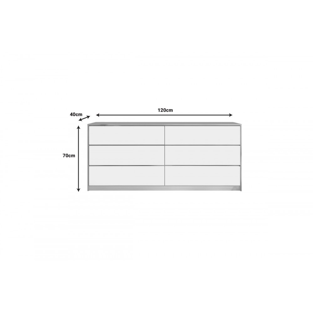 Συρταριέρα "KUANGER" σε λευκό/φυσικό χρώμα 120x40x70
