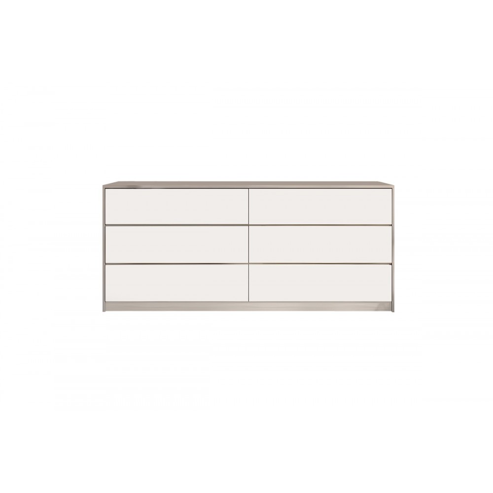 Συρταριέρα "KUANGER" σε λευκό/φυσικό χρώμα 120x40x70