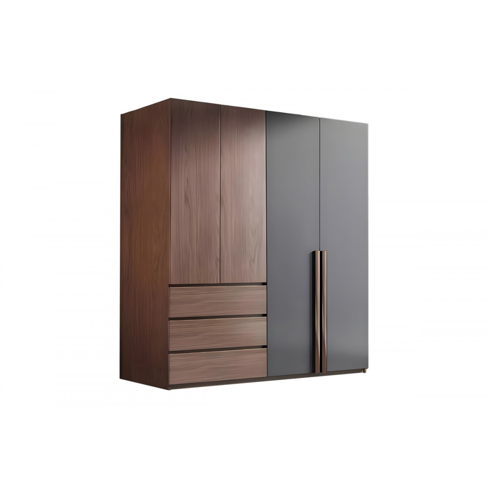 Ντουλάπα "NTERY" σε καρυδί/ανθρακί χρώμα 160x52x195