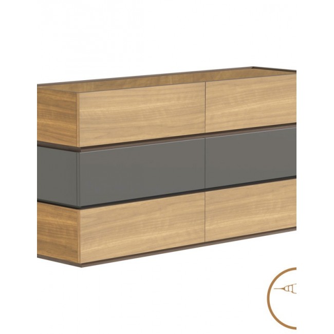 Συρταριέρα "SONLEN" από mdf σε χρώμα ανθρακί/σονόμα 120x40x72