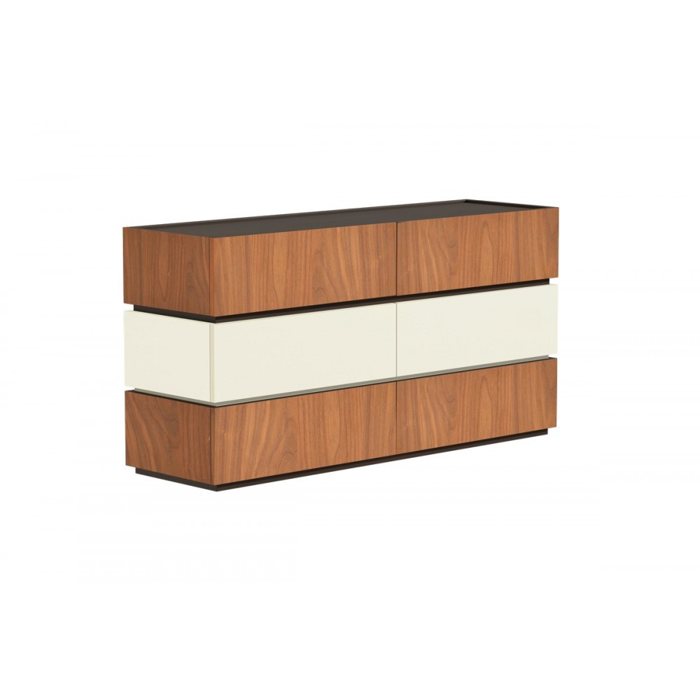 Συρταριέρα "SONLEN" από mdf σε καρυδί/μπεζ χρώμα 120x40x72