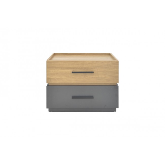 Κομοδίνο "SONLEN" από mdf σε σονόμα/ανθρακί 60x40x44.5