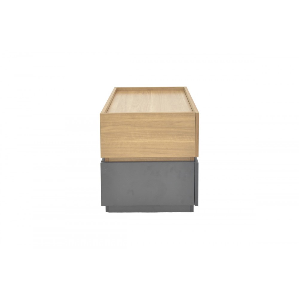 Κομοδίνο "SONLEN" από mdf σε σονόμα/ανθρακί 60x40x44.5