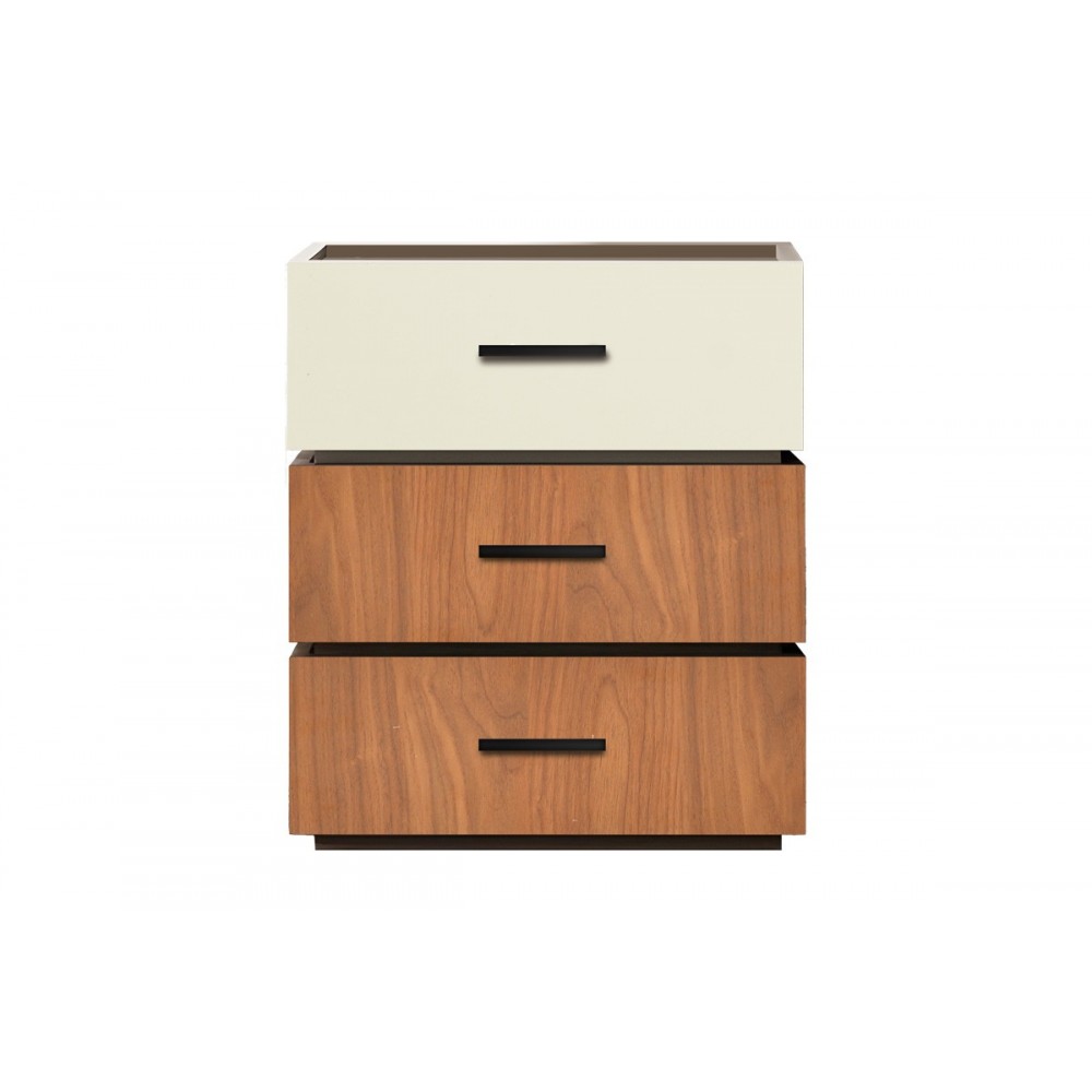 Κομοδίνο "SONLEN" από mdf σε μπεζ/καρυδί χρώμα 60x40x66