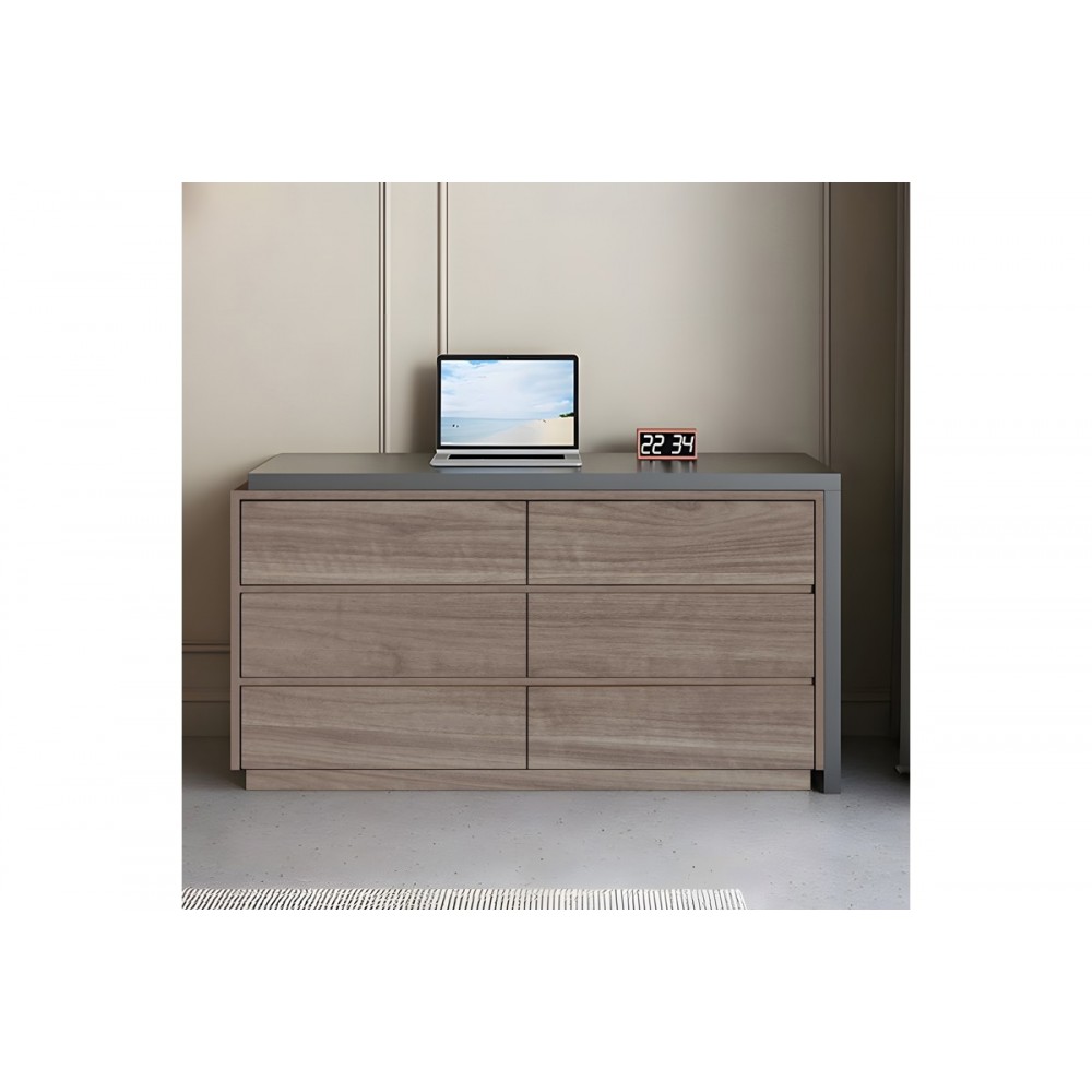 Γραφείο πολυμορφικό "REAZE" από mdf σε καρυδί/ανθρακί χρώμα 120x50x73.5