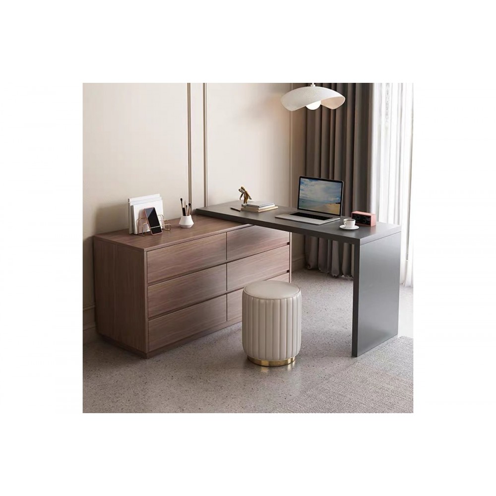 Γραφείο πολυμορφικό "REAZE" από mdf σε καρυδί/ανθρακί χρώμα 120x50x73.5