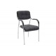 Καρέκλα επισκέπτη "OTLEN" από τεχνόδερμα σε μαύρο χρώμα 47x45x87
