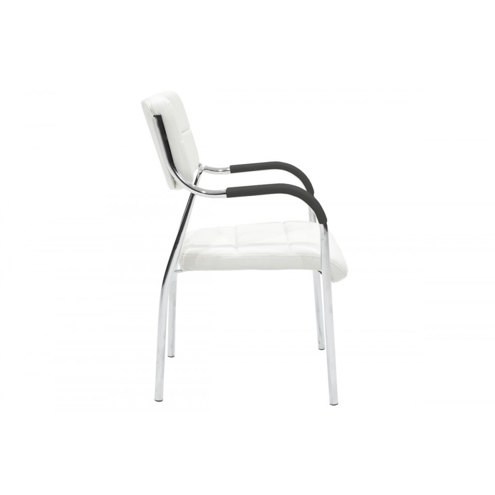 Καρέκλα επισκέπτη "OTLEN" από τεχνόδερμα σε λευκό χρώμα 47x45x87