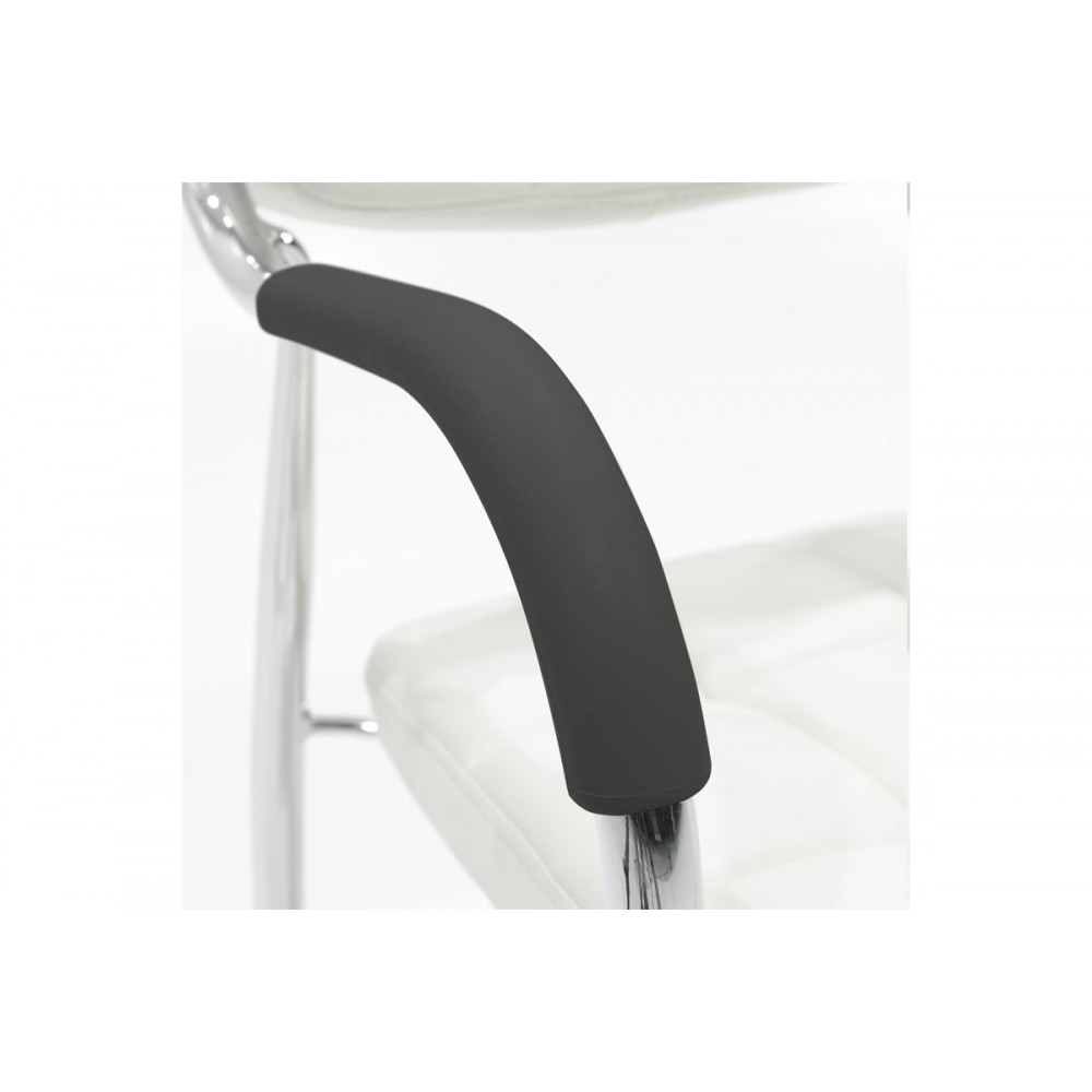 Καρέκλα επισκέπτη "OTLEN" από τεχνόδερμα σε λευκό χρώμα 47x45x87