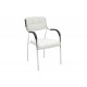 Καρέκλα επισκέπτη "OTLEN" από τεχνόδερμα σε λευκό χρώμα 47x45x87