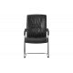 Καρέκλα επισκέπτη "NIOZE" από τεχνόδερμα σε μαύρο χρώμα 57x50x95