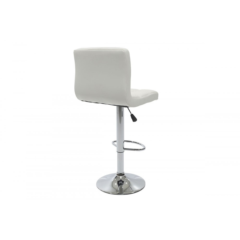 Σκαμπό μπαρ "REMINA" από pu/μέταλλο σε λευκό χρώμα 44x44x112