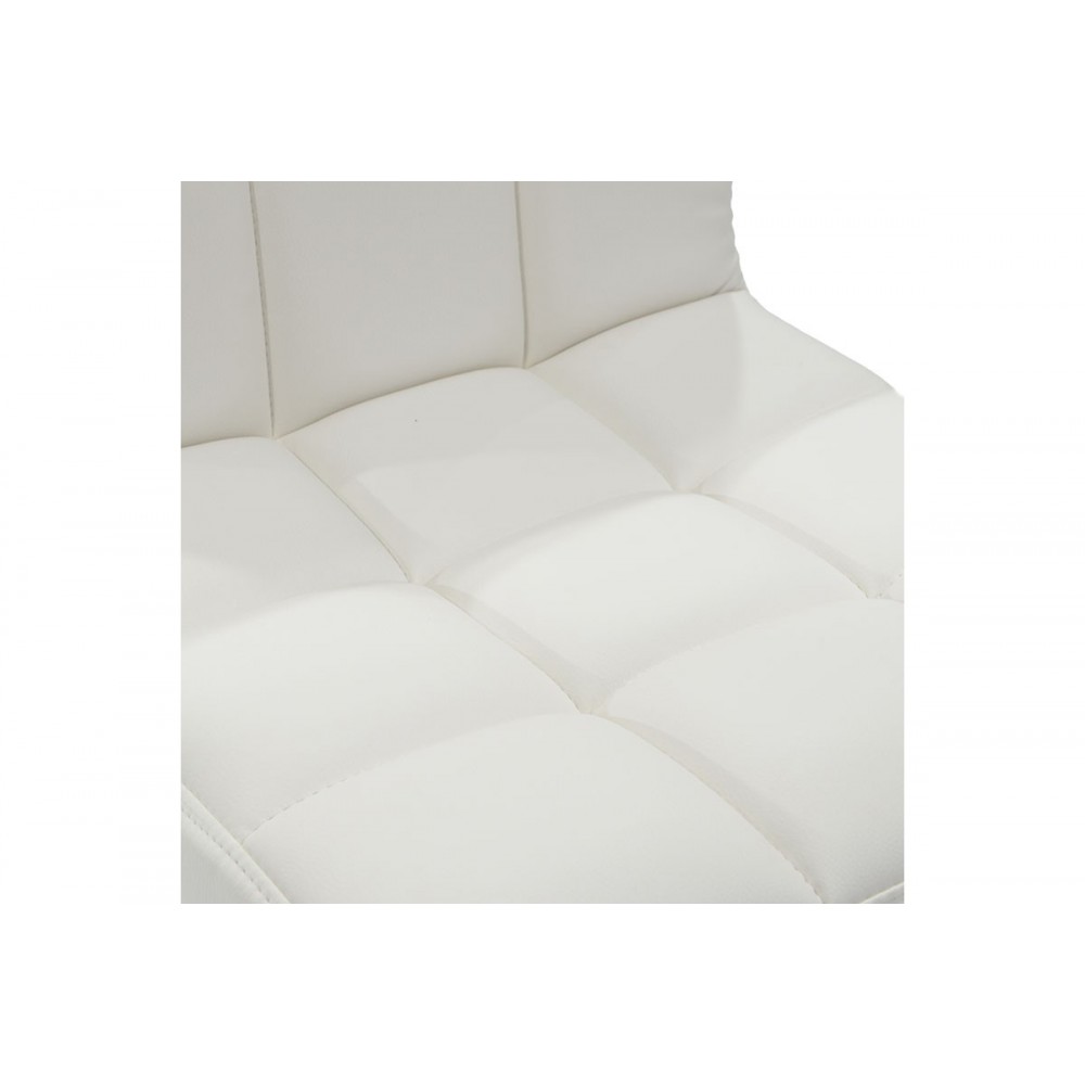 Σκαμπό μπαρ "REMINA" από pu/μέταλλο σε λευκό χρώμα 44x44x112