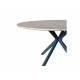 Τραπέζι "XUSON" από mdf/μέταλλο σε φυσικό/μαύρο χρώμα Φ120x75