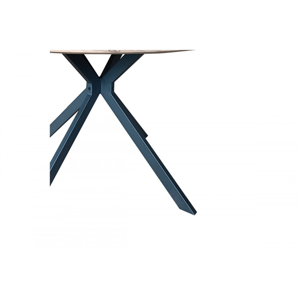 Τραπέζι "XUSON" από mdf/μέταλλο σε φυσικό/μαύρο χρώμα Φ120x75