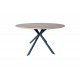 Τραπέζι "XUSON" από mdf/μέταλλο σε φυσικό/μαύρο χρώμα Φ120x75