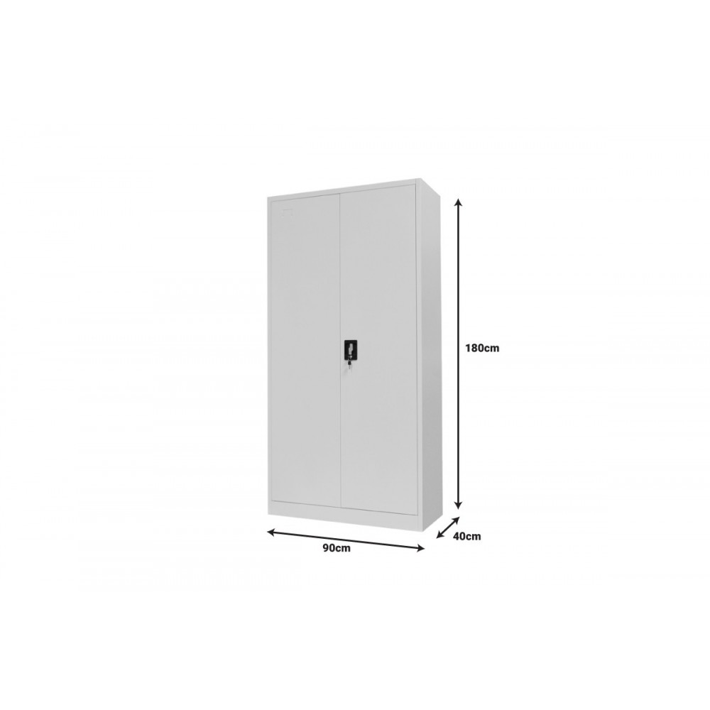 Ντουλάπα "UGREN" από μέταλλο σε ανοιχτό γκρι χρώμα 90x40x180