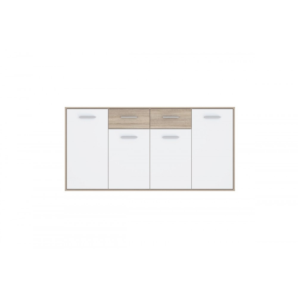 Μπουφές "DREPEN" σε λευκό/σονόμα χρώμα 162.3x34.2x81.7