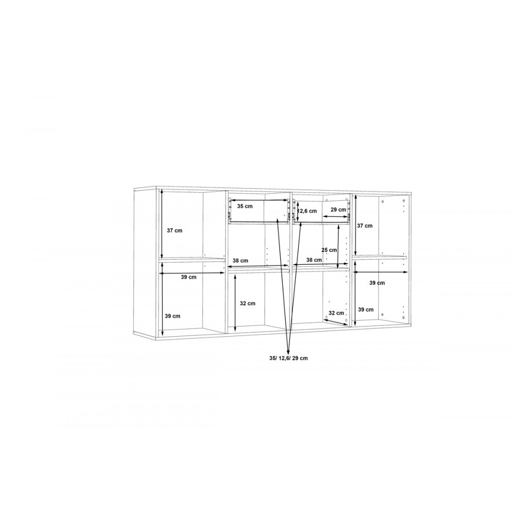 Μπουφές "DREPEN" σε λευκό/σονόμα χρώμα 162.3x34.2x81.7