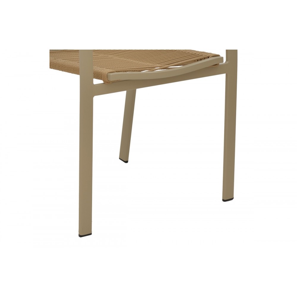 Πολυθρόνα "JONIAN" από αλουμίνιο/textilene σε σαμπανιζέ/φυσικό χρώμα 57x63x83