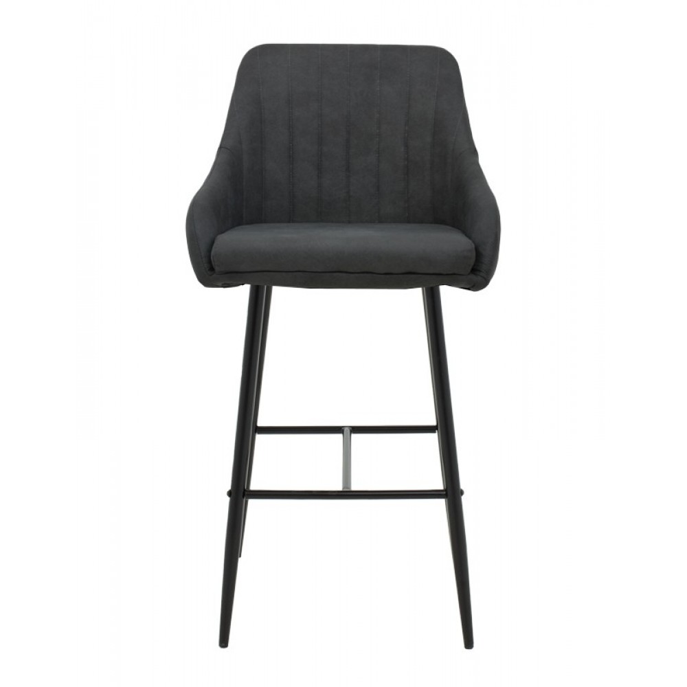 Σκαμπό μπαρ "PATRIN" από pu/μέταλλο σε ανθρακί/μαύρο χρώμα 49x48x98