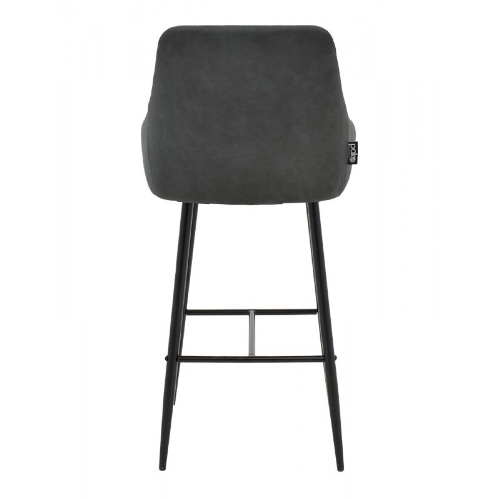 Σκαμπό μπαρ "PATRIN" από pu/μέταλλο σε ανθρακί/μαύρο χρώμα 49x48x98