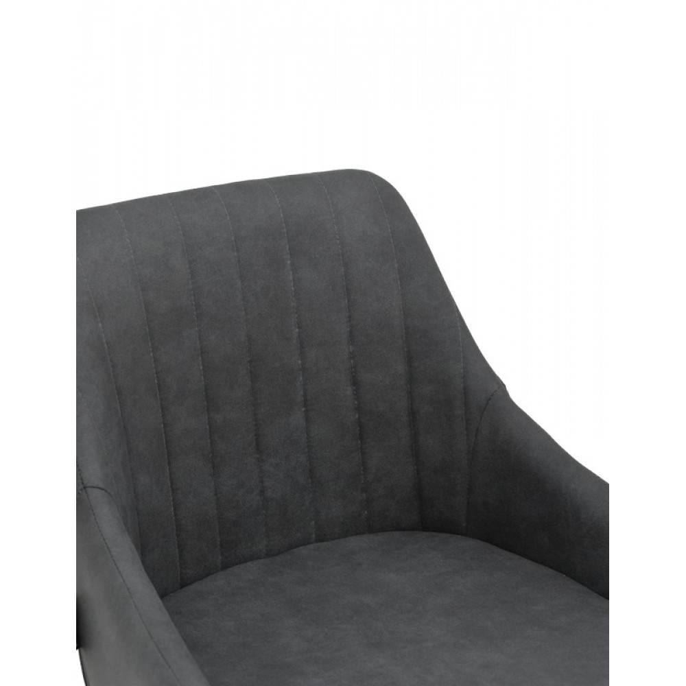 Σκαμπό μπαρ "PATRIN" από pu/μέταλλο σε ανθρακί/μαύρο χρώμα 49x48x98