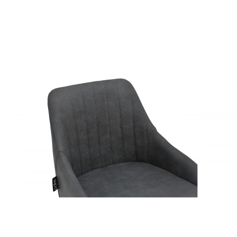 Σκαμπό μπαρ "PATRIN" από pu/μέταλλο σε ανθρακί/μαύρο χρώμα 49x48x98