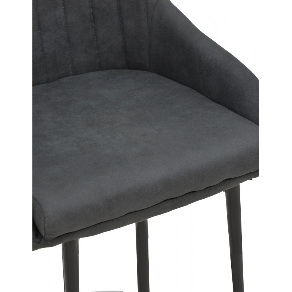 Σκαμπό μπαρ "PATRIN" από pu/μέταλλο σε ανθρακί/μαύρο χρώμα 49x48x98