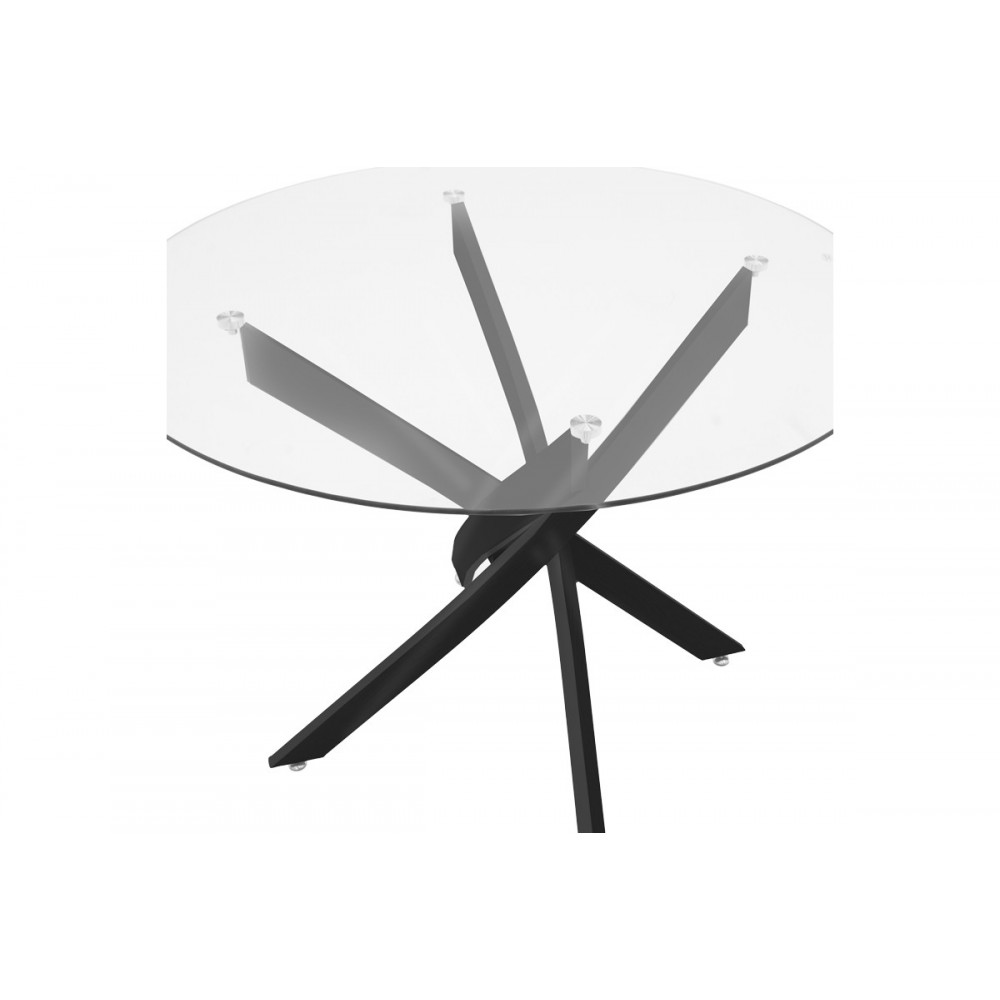 Τραπέζι "ANTORO" από γυαλί/μέταλλο σε μαύρο χρώμα Φ80x75