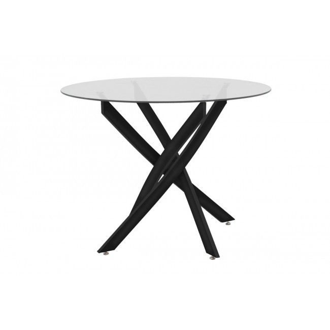 Τραπέζι "ANTORO" από γυαλί/μέταλλο σε μαύρο χρώμα Φ100x75