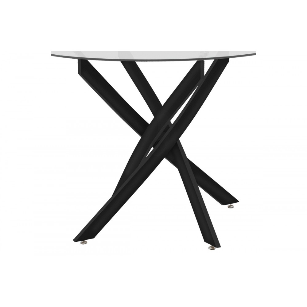 Τραπέζι "ANTORO" από γυαλί/μέταλλο σε μαύρο χρώμα Φ100x75