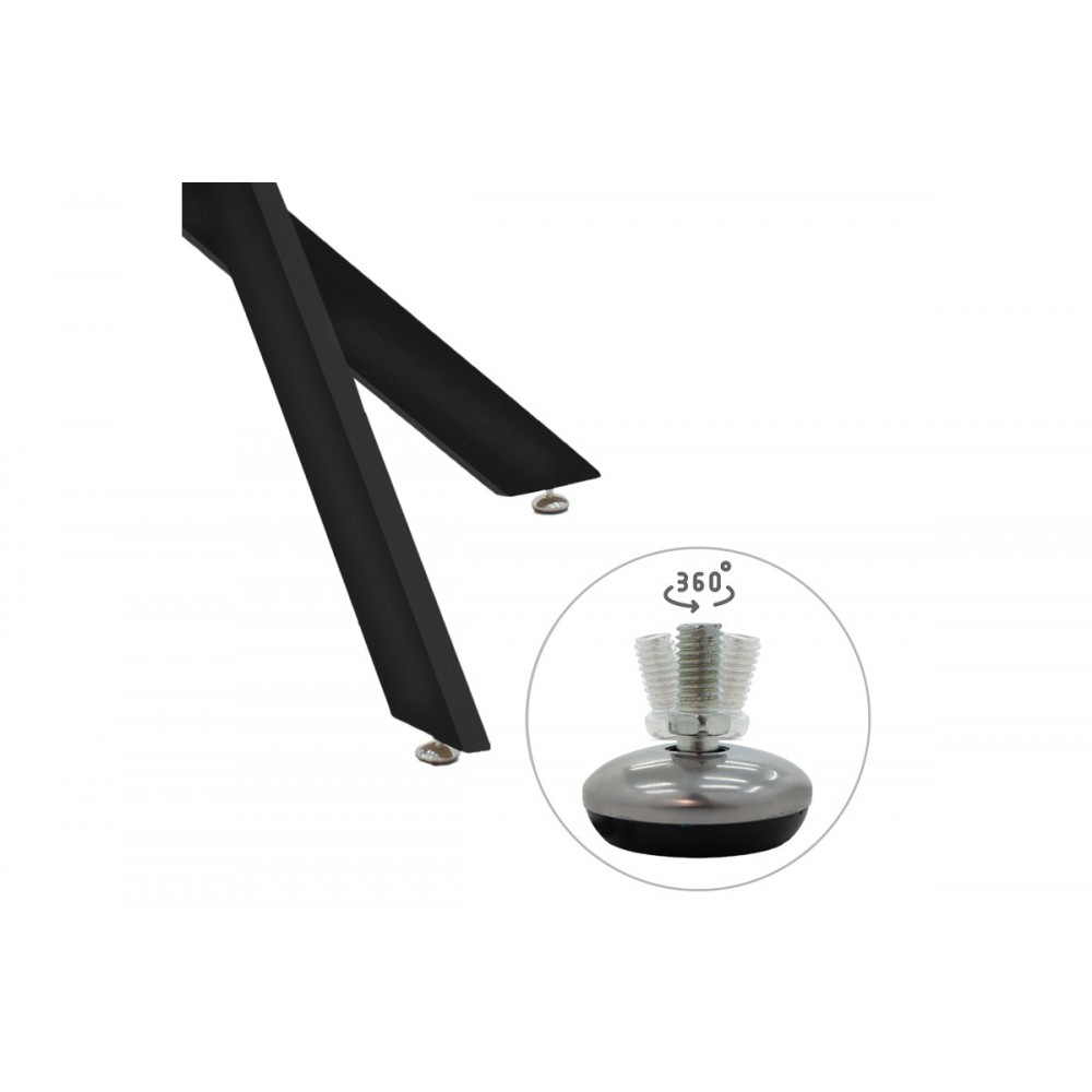 Τραπέζι "ANTORO" από γυαλί/μέταλλο σε μαύρο χρώμα Φ100x75