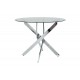 Τραπέζι "ANTORO" από γυαλί/μέταλλο σε απόχρωση χρωμίου Φ80x75