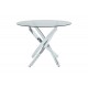 Τραπέζι "ANTORO" από γυαλί/μέταλλο σε απόχρωση χρωμίου Φ100x75