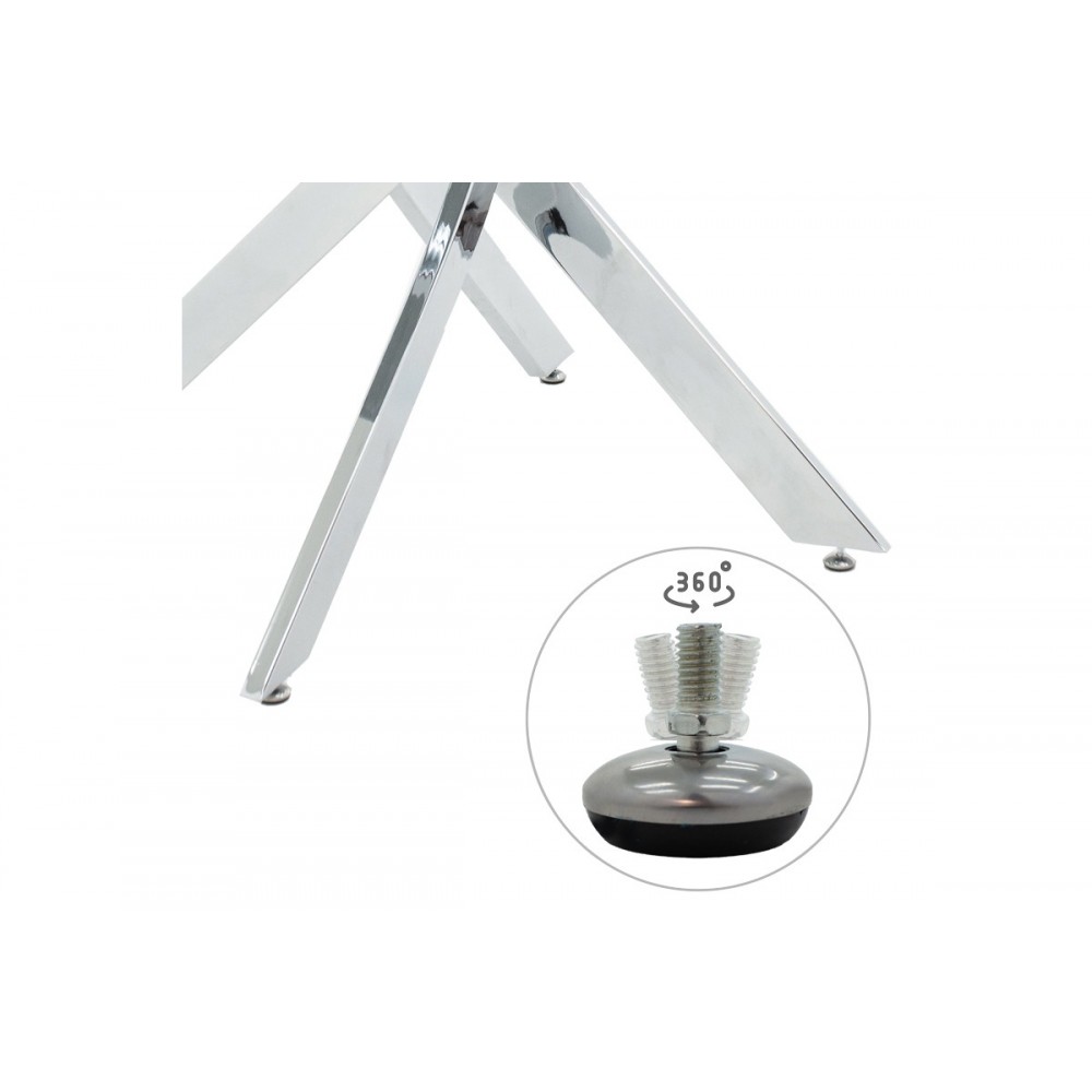 Τραπέζι "ANTORO" από γυαλί/μέταλλο σε απόχρωση χρωμίου Φ100x75