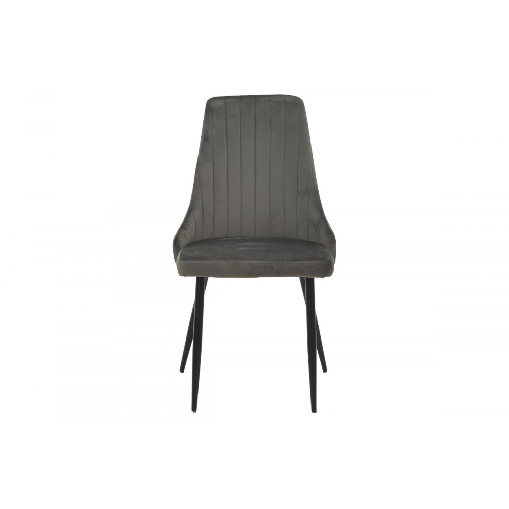 Καρέκλα "AZORI" από βελούδο/μέταλλο σε ανθρακί/μαύρο χρώμα 49x55x85