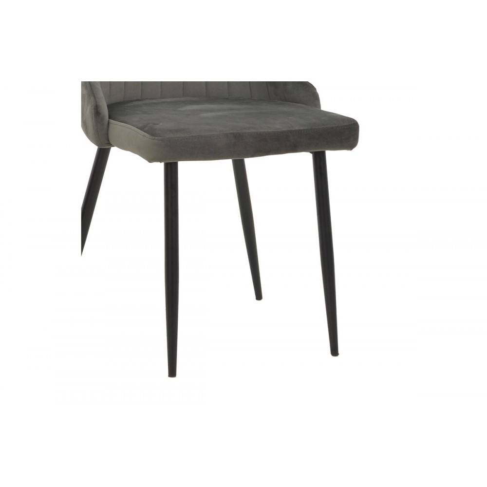 Καρέκλα "AZORI" από βελούδο/μέταλλο σε ανθρακί/μαύρο χρώμα 49x55x85